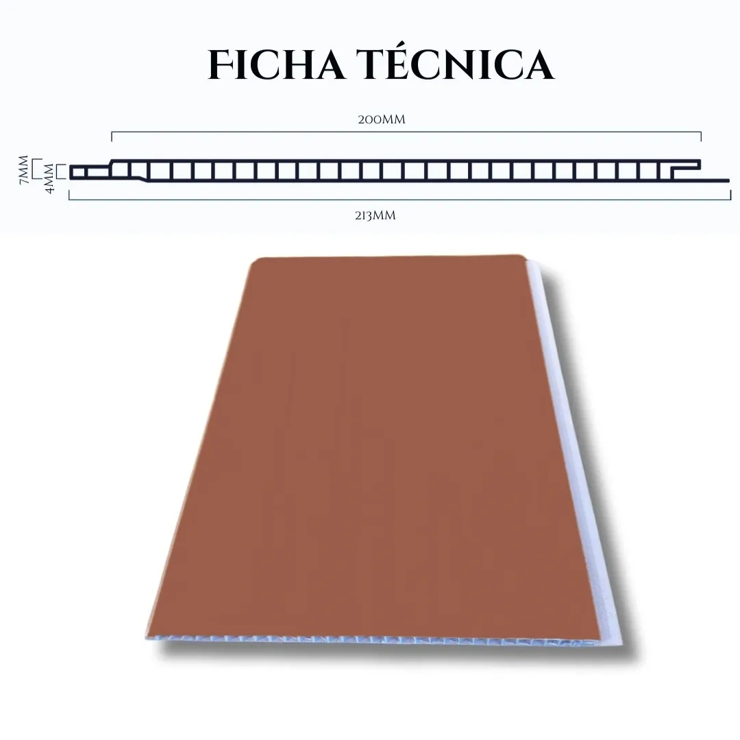 Ficha técnica do acabamento Mocha Mousse da linha Forros, com dimensões e especificações